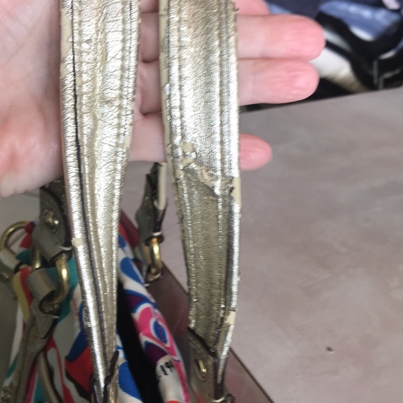 Optic Art Coach shoulder bag and satchel! This bag is in GUC except for handles - Picture 14 of 15